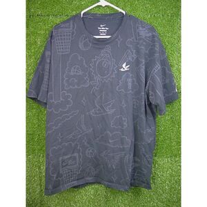 Nike Max90 Loose Fit Allover Print Basketball T-Shirt -DZ2698-010- Men's Size XL